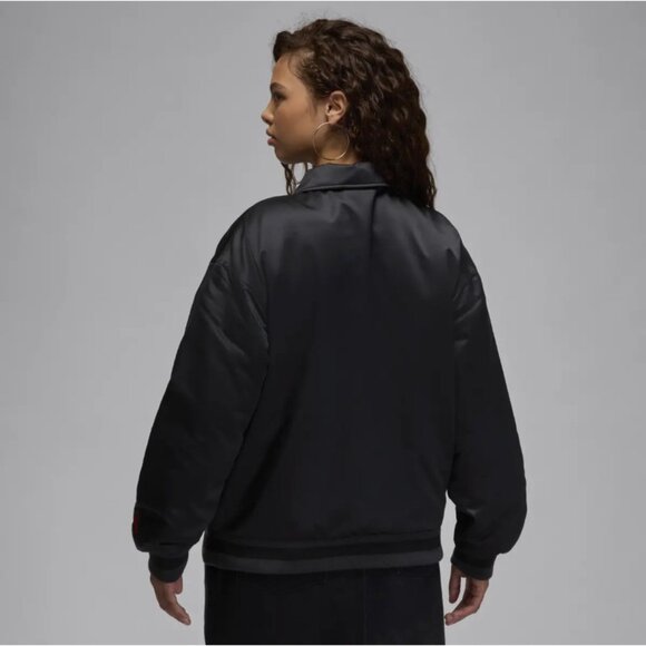 New! Nike Air Jordan Varsity Core Black Jacket for Women | Size: XS | MSRP $175 - Picture 4 of 16
